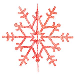 Елочная фигура Снежинка резная 3D, 61 см, цвет красный